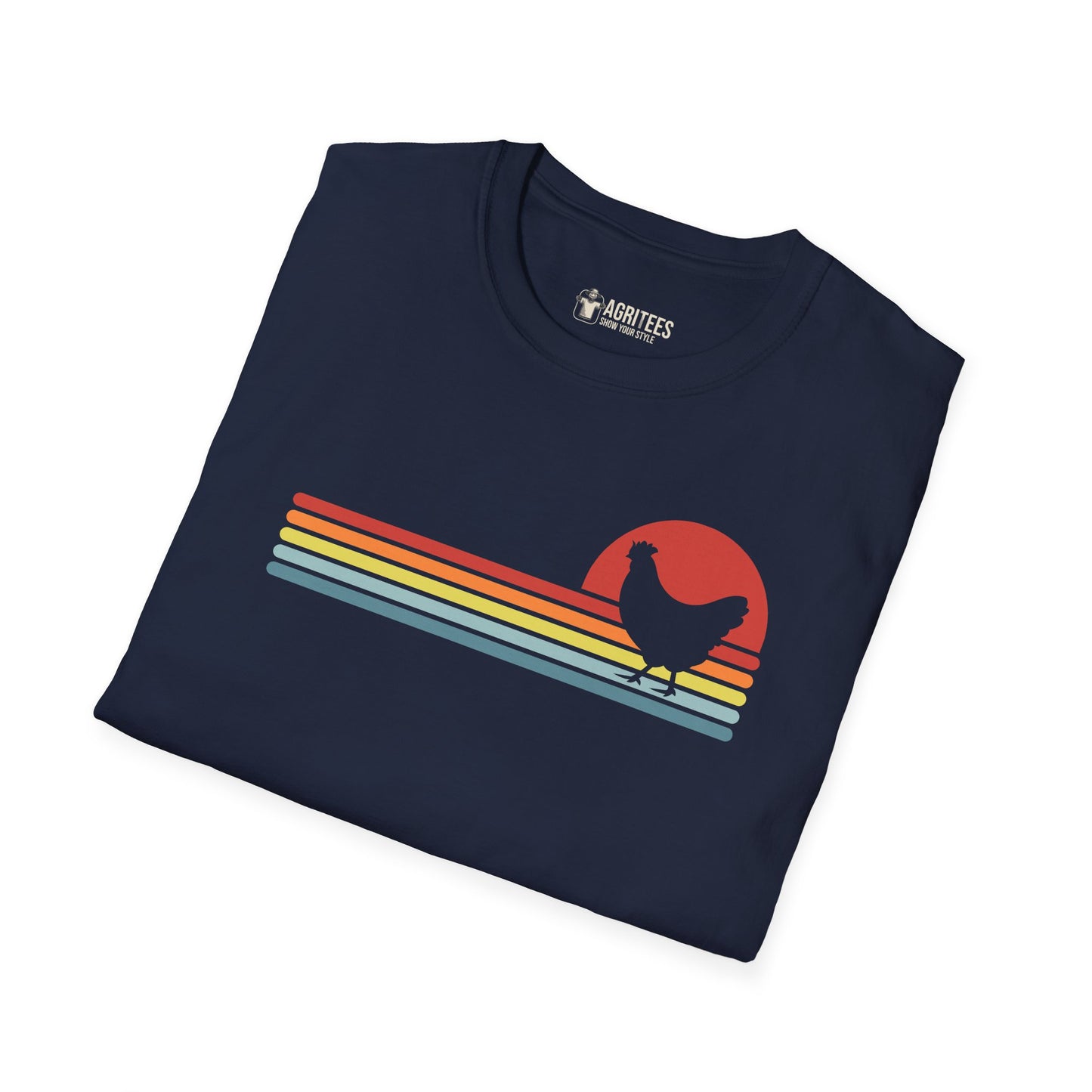 Retro Sunset Chicken T-Shirt