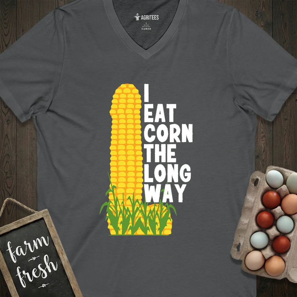 I Eat Corn The Long Way V-Neck