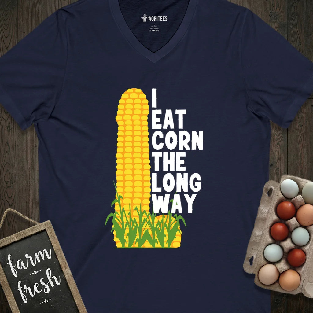 I Eat Corn The Long Way V-Neck