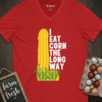 I Eat Corn The Long Way V-Neck