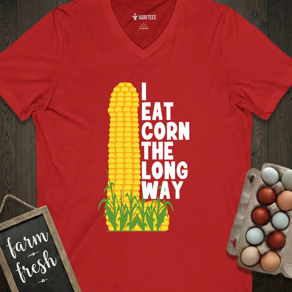 I Eat Corn The Long Way V-Neck