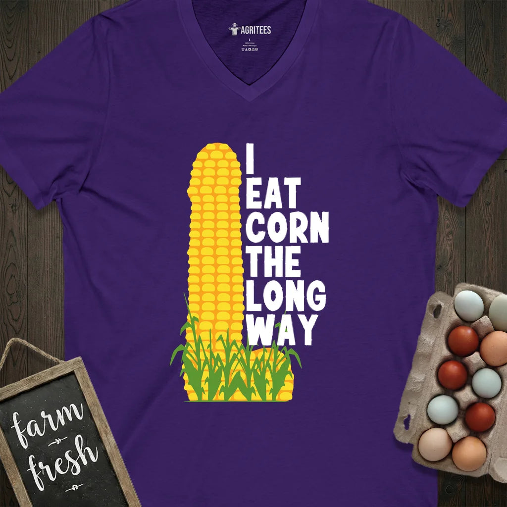I Eat Corn The Long Way V-Neck