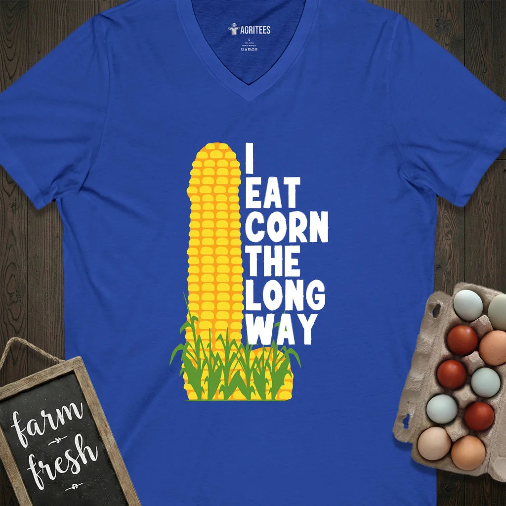 I Eat Corn The Long Way V-Neck