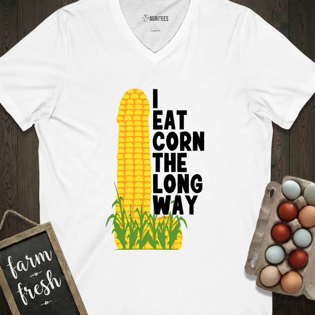 I Eat Corn The Long Way V-Neck