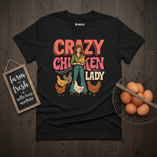 Crazy Chicken Lady Groovy T-Shirt