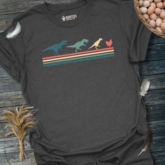 Retro Chicken With Dinosaurs T-Shirt