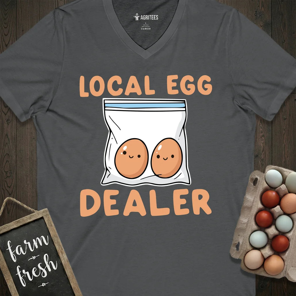 Cute Local Egg Dealer Funny Chicken V-Neck