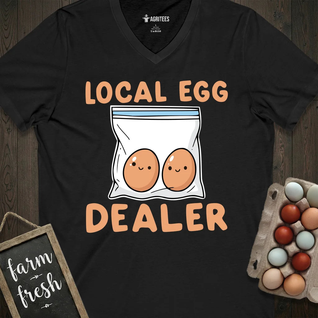 Cute Local Egg Dealer Funny Chicken V-Neck