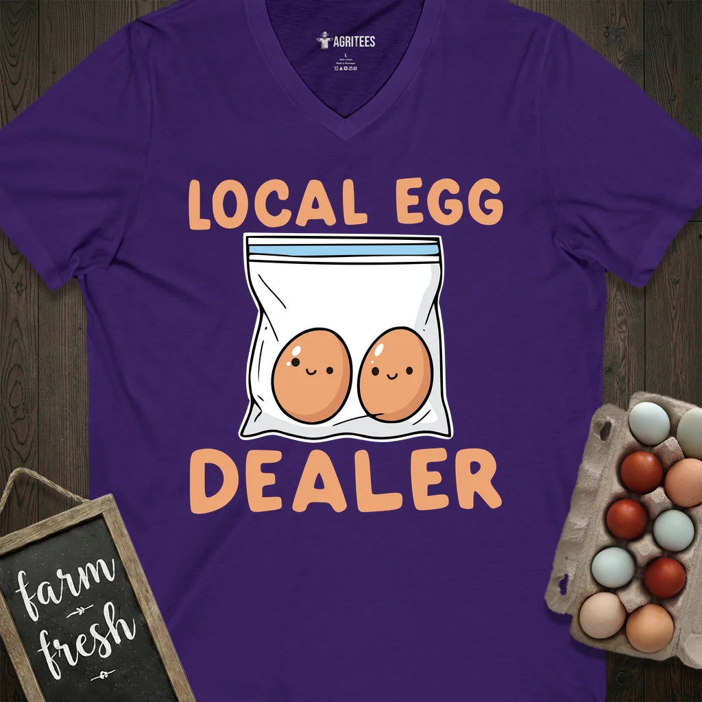 Cute Local Egg Dealer Funny Chicken V-Neck