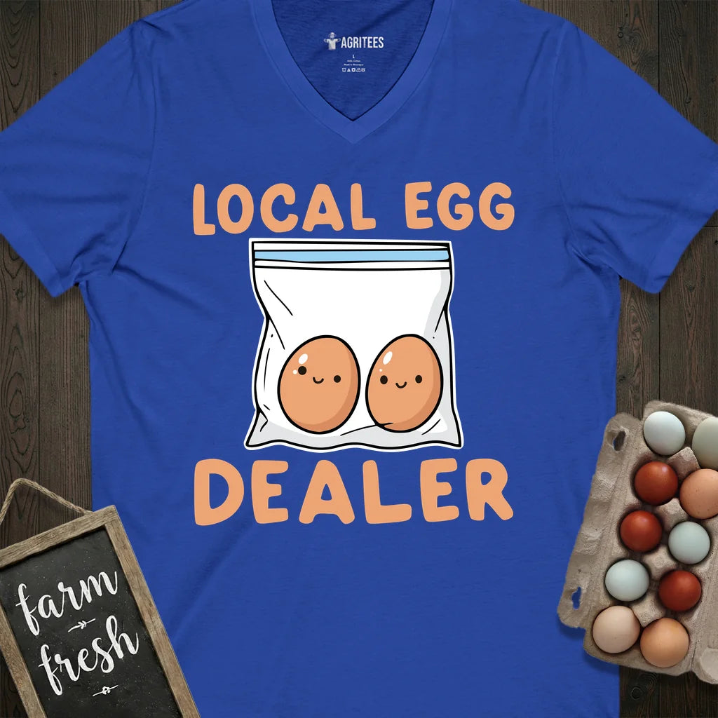 Cute Local Egg Dealer Funny Chicken V-Neck