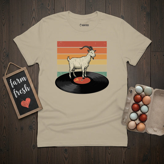 Goat on a Vinyl T-Shirt