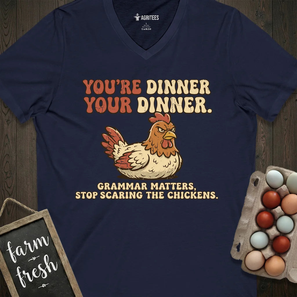Stop Scaring The Chickens V-Neck