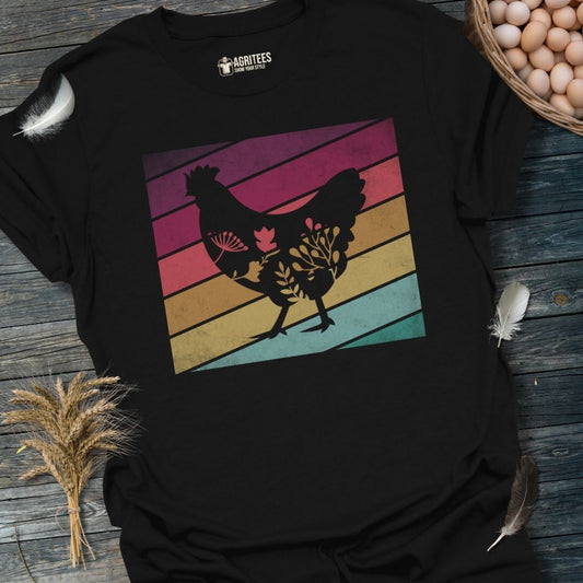 Floral Retro Hen T-Shirt