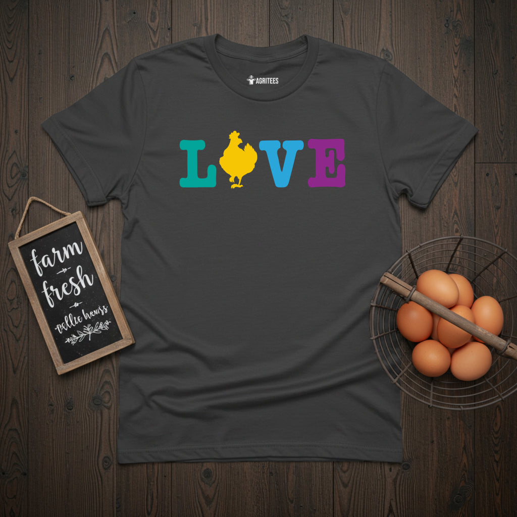 I Love Chickens Colorful T-Shirt