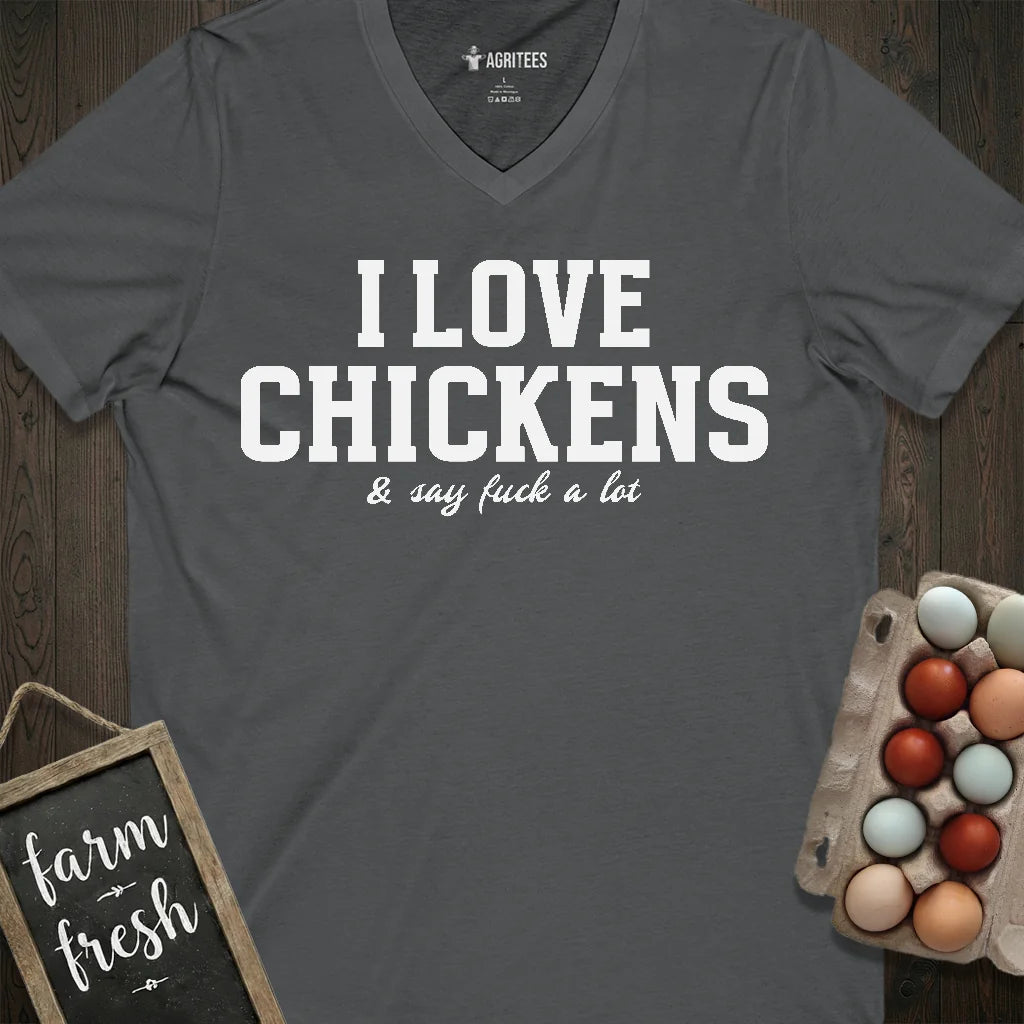 Love Chickens Say Fuck V-Neck