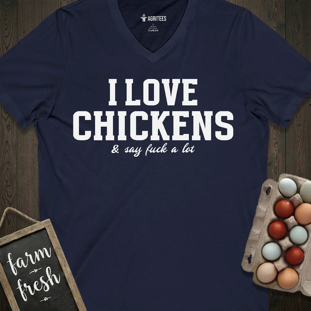 Love Chickens Say Fuck V-Neck
