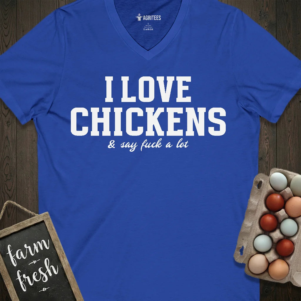 Love Chickens Say Fuck V-Neck