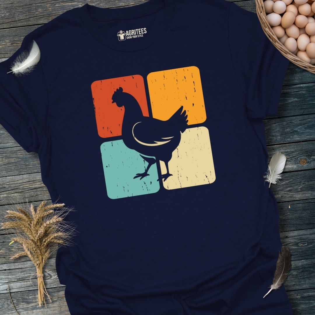 Retro Squares Chicken T-Shirt