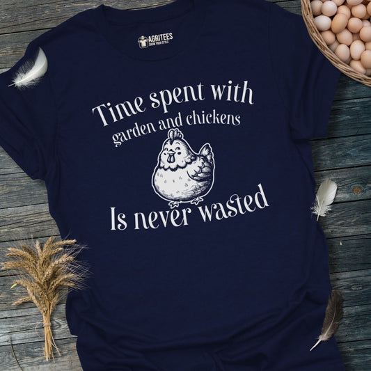 Time Spent With Garden And Chickens Is Never Wasted Cute T-Shirt