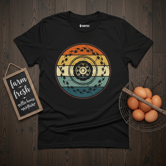 Retro Tractor Wheel T-Shirt