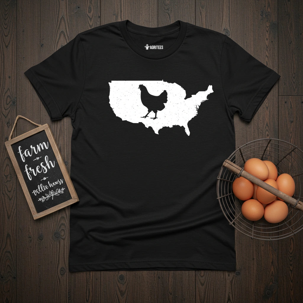 USA Map Hen T-Shirt