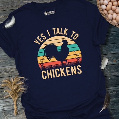 Yes I Talk To Chickens Vintage Rooster T-Shirt