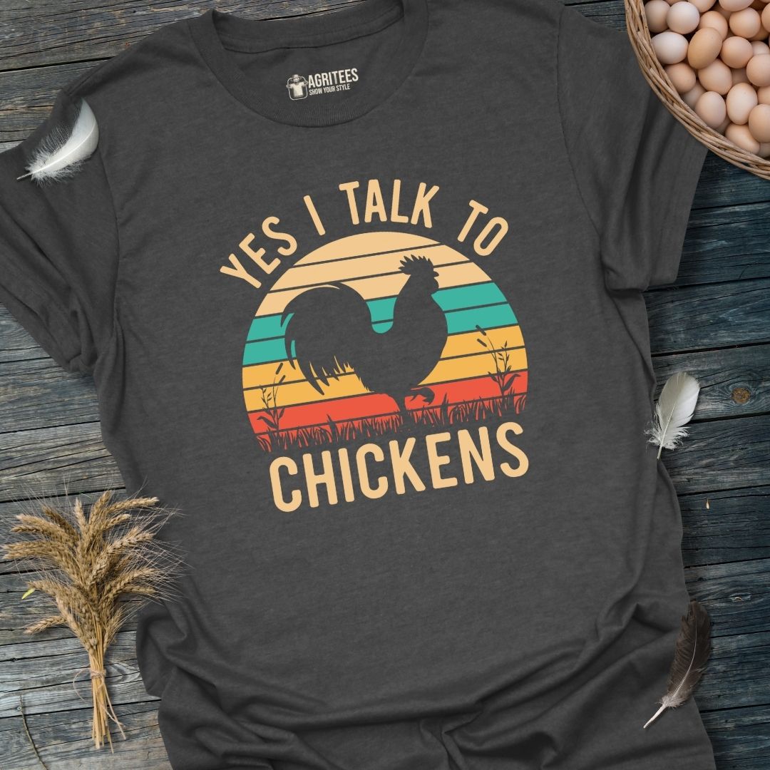 Yes I Talk To Chickens Vintage Rooster T-Shirt